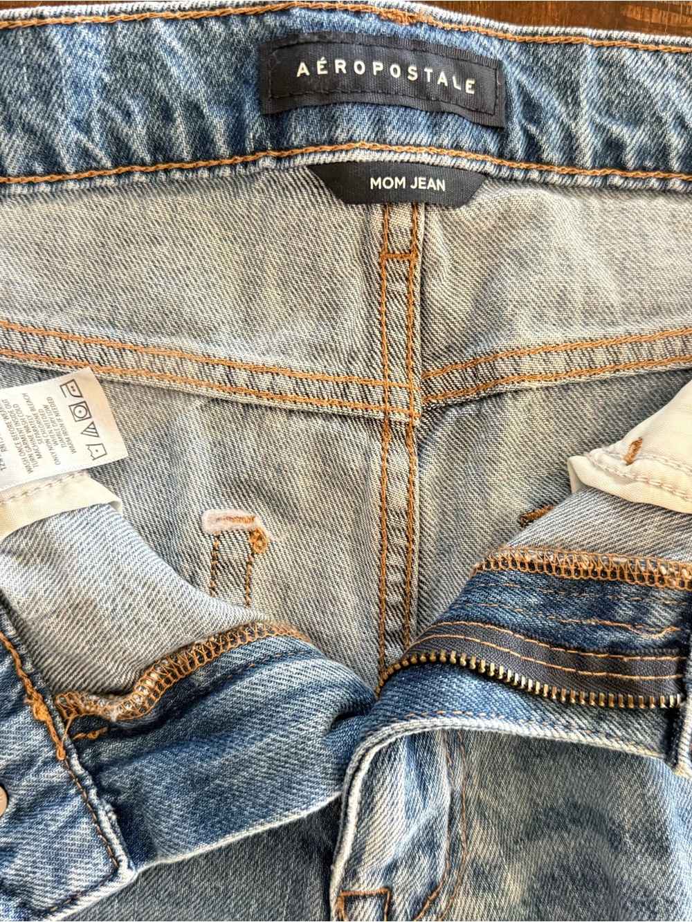 Aeropostale Light Blue Straight Leg Mom Jeans
